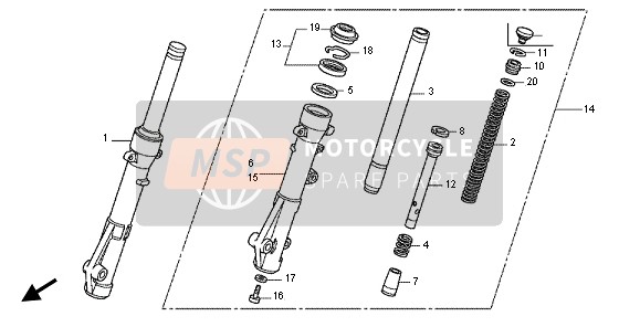 Honda WW125EX2 2012 FRONT FORK for a 2012 Honda WW125EX2